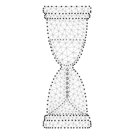 Hourglass polygon black-whiteのイラスト素材
