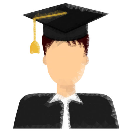 graduate student avatar Vector illustration.のイラスト素材