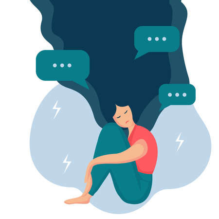 girl sitting, hugging knees 13のイラスト素材