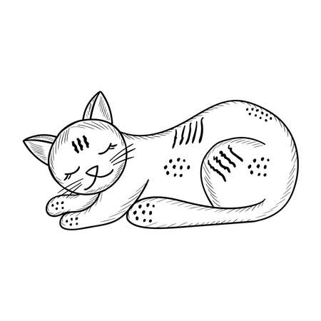 cat sketch illustrationのイラスト素材