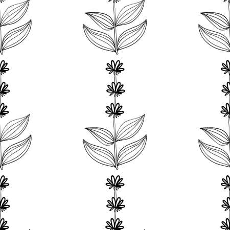 gentian, seamless b-w dd ww herb isolのイラスト素材