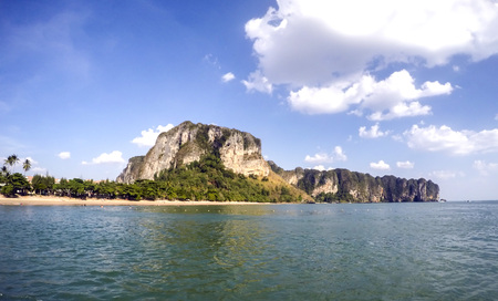 Ao Nang Beach from the sea, Krabi, Thailandの写真素材