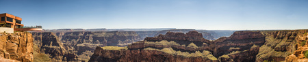 Panorama: Skywalk - Grand Canyon West Rim, Arizona, AZ, USAの写真素材