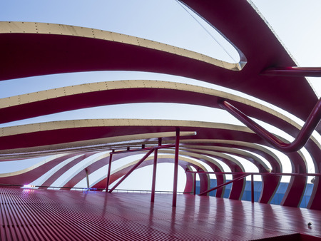 Petersen Automotive Museum facade on the August 12th, 2017 - Los Angeles, CA, USAのeditorial素材