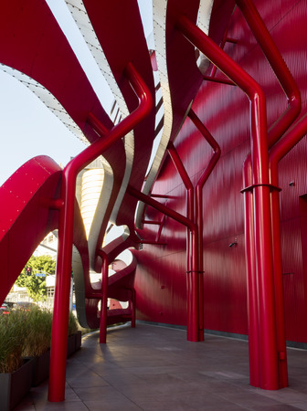 Petersen Automotive Museum facade on the August 12th, 2017 - Los Angeles, CA, USAのeditorial素材