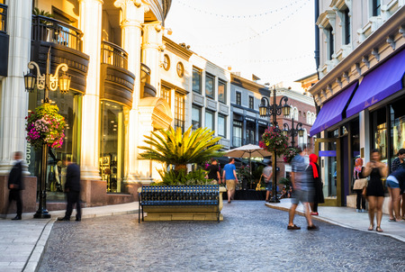 Via Rodeo gold sunset- Rodeo Drive on the August 12th, 2017 - Los Angeles, LA, California, CA, USAのeditorial素材