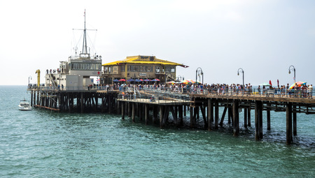 Santa Monica Pier on August 12th, 2017 - Santa Monica, Los Angeles, LA, California, CA, USAのeditorial素材