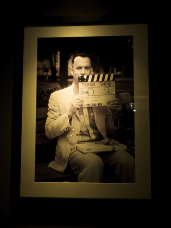 Tom Hanks picture on the Forrest Gump movie at Paramount Pictures Hollywood Tour on the 14th August, 2017 - Los Angeles, LA, California, CA, USAのeditorial素材