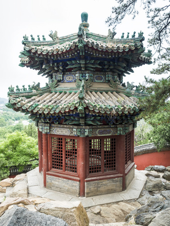 Octagonal Pagoda at Summer Palace, Beijing, Chinaのeditorial素材
