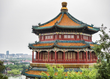 The Tower of the Fragance of the Buddha at the Summer Palace, Beijing, Chinaのeditorial素材