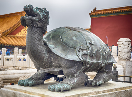 Forbidden city turtle sculpture, Beijing, Chinaのeditorial素材