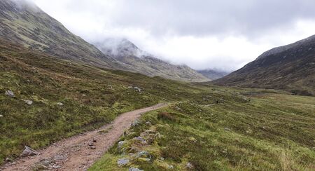 West Hiland Way Track, landscape between Kinlochleven and Fort William, long distance hike - Scotland, UKの写真素材
