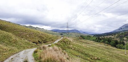 West Hiland Way Track, landscape between Loch Lomond and Bridge of Orchy, long distance hike -...