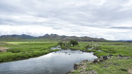 Orkhon Valley at the Central Mongoliaの写真素材