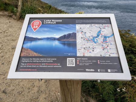 December 12th, 2018: Lake Hawea Sign, Wanaka, New Zealand, South Island, NZ