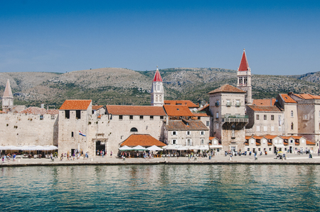 Croatia Trogir red bell towerのeditorial素材