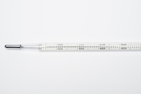 Thermometer film development on white