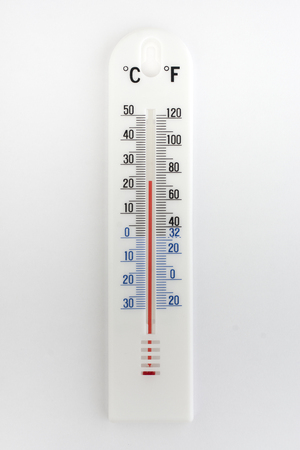 Thermometer on white backgroundの写真素材