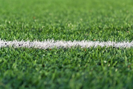 The white stripe on the football field