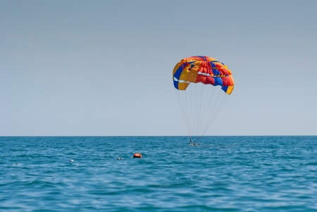 Landing in the seaの写真素材