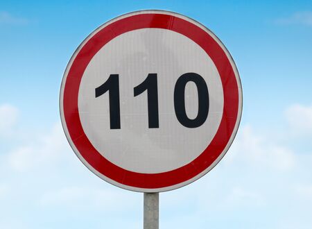 The sign of the speed limit on highwaysの写真素材