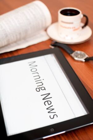 The morning newsの写真素材