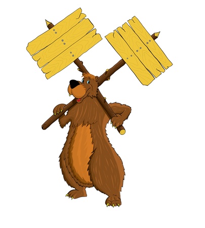 Cheerful a bear paws keeps two bannersのイラスト素材