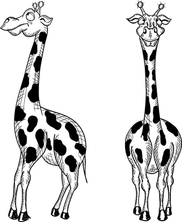 fun giraffe on a white background, vectorのイラスト素材