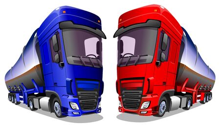 Cartoon trucks isolated on a whiteのイラスト素材