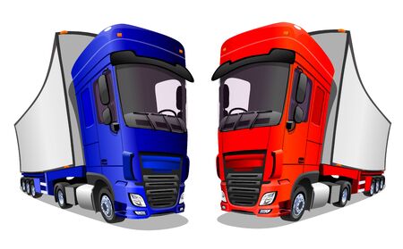 Cartoon trucks isolated on a whiteのイラスト素材