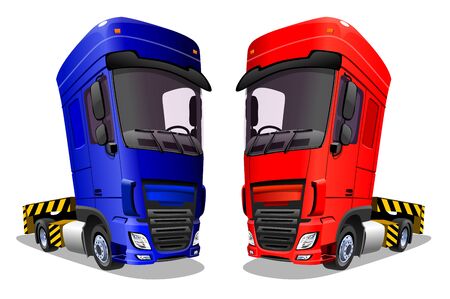 Cartoon trucks isolated on a whiteのイラスト素材