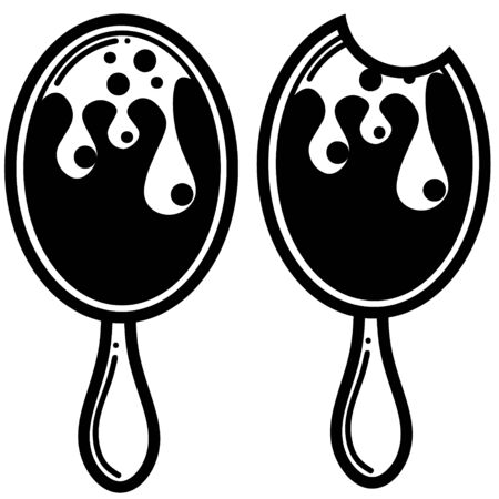 Black ice cream silhouette icon for design.のイラスト素材