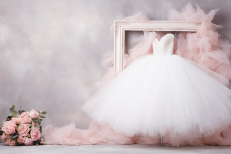 Composition of bridal elements in pastel shades, AI-generated imageの素材