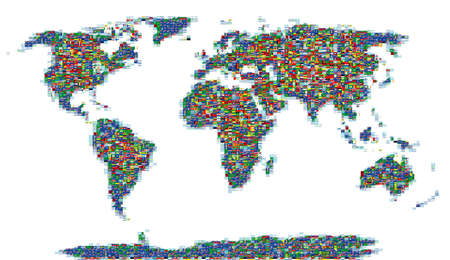 All flags of the world in a mosaicの写真素材