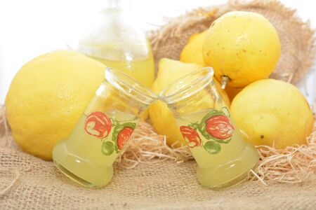 limoncello italian liquor drinkの写真素材