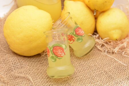 limoncello drink liquot italyの写真素材