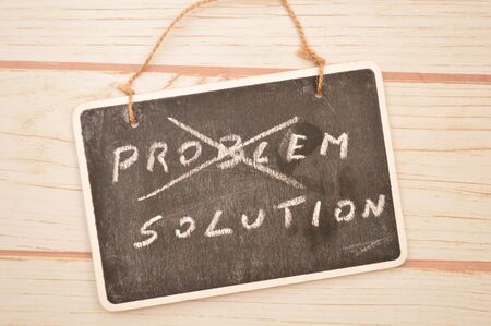 TEXT MESSAGE PROBLEM AND SOLUTION ON BLACKBOARDの写真素材