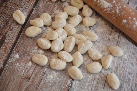 traditional Italian fresh pasta potato gnocchiの写真素材
