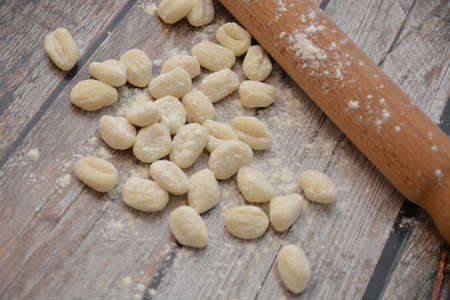 traditional Italian fresh pasta potato gnocchiの写真素材