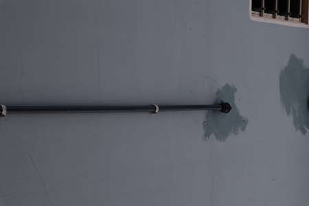 Surface water pipe line using black polypipe.の写真素材