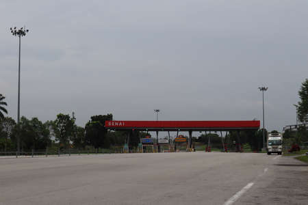 JOHOR, MALAYSIA-JUNE 27, 2021: Highway Toll Stationのeditorial素材