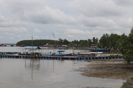 JOHOR, MALAYSIA-JULY 07, 2021:
Views of a fishing villageのeditorial素材