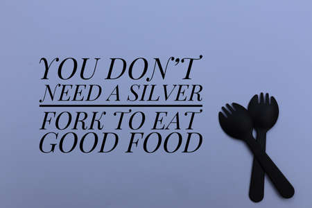 Inspirational quotes with forks pictureの写真素材