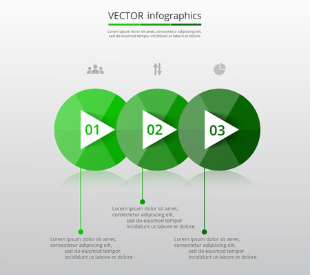 Step by step infographic. Timeline template with 3 numbers and text can be used for workflow layout, diagram, chart, number options, web design, business presentation, trainings.のイラスト素材