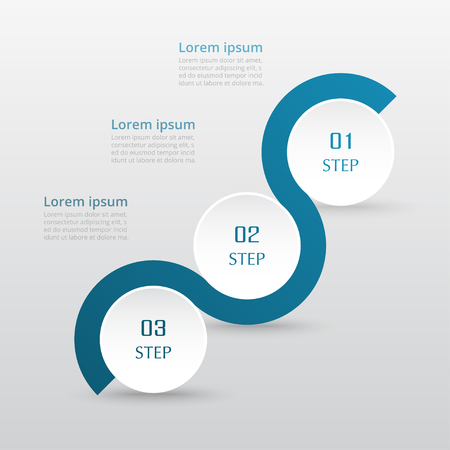 Step by step infographic. Template with 3 numbers can be used for workflow layout, diagram, chart, number options, web design, business presentation, trainings.のイラスト素材