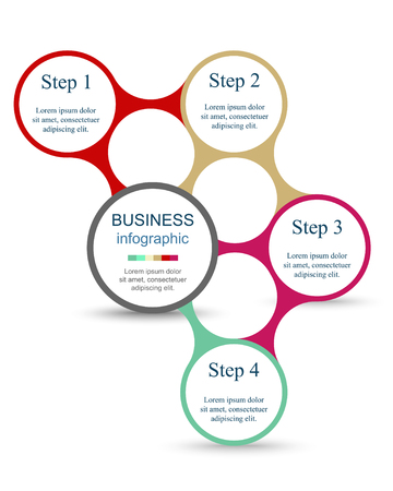 Metaball for diagram, graph, presentation and chart. Business concept with 4 options, parts, steps or processesのイラスト素材