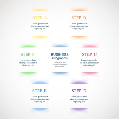 Template for diagram, graph, presentation and chart. Business concept with 6 options, parts, steps or processes.のイラスト素材
