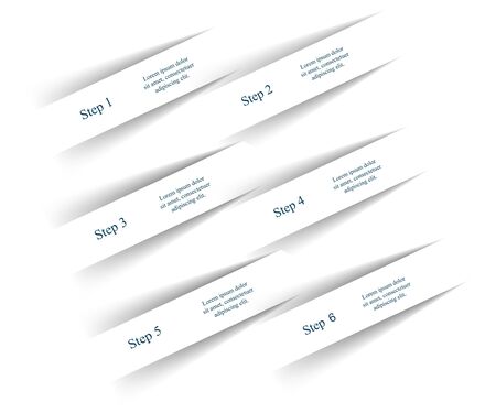 Vector arrows infographic. Template for diagram, graph, presentation and chart with 6 options, parts, steps or processes.のイラスト素材