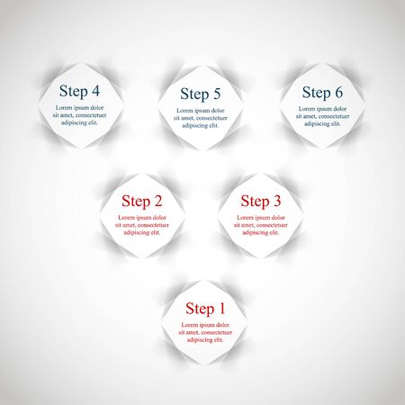 Vector infographic. Template for diagram, graph, presentation and chart. Business concept with 6 options, parts, steps or processes.のイラスト素材