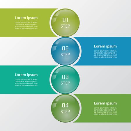 Business Infographics ball concept. Vector illustration with 4 options can be used for web design and workflow layout.のイラスト素材